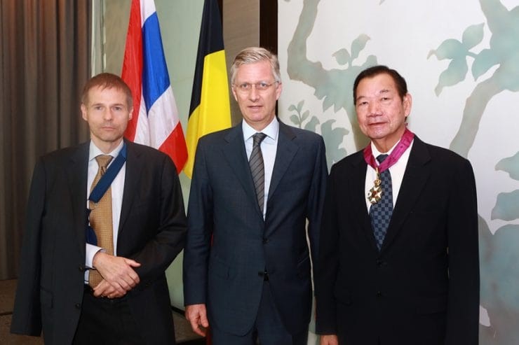 "Tong Dhiranusornkit" President and Chief Executive Officer of KCG-Kim Chua Group, receives the Belgian Royal Insignia