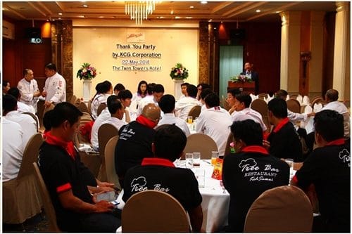“เคซีจี คอร์ปอเรชั่น” เลี้ยงต้อนรับผู้จัดงานและผู้แข่งขัน “Thailand Ultimate Chef Challenge – Thaifex 2014”