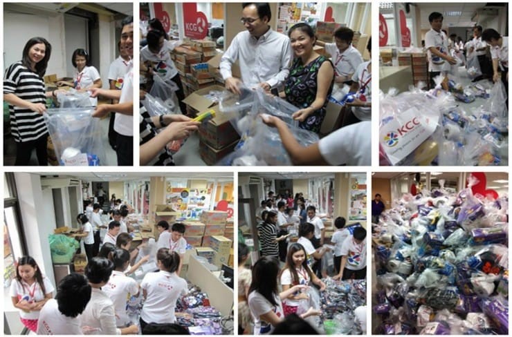 KCG Family packs Flood Relief Parcels for the Royal Thai Army